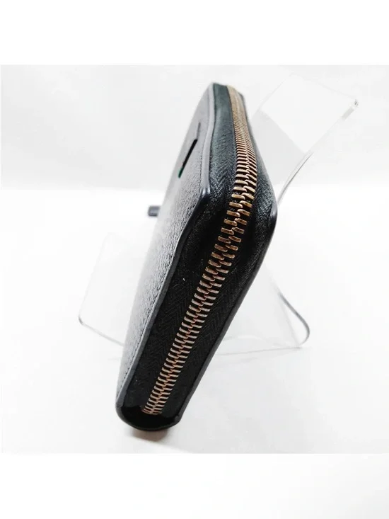 Gucci Agora Web Black Leather Long Zippy Wallet with Red & Green Sherry Line - Picture 4 of 15